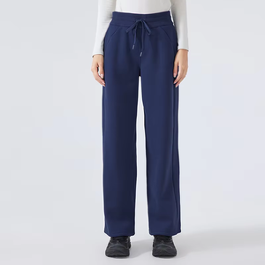 Pantalon de jogging ample en tissu épais 100 % polyester à séchage rapide avec cordon de serrage pour filles, idéal pour l'automne et l'entraînement - Product Image 6