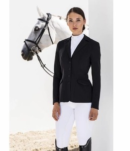 Chaqueta de competición ecuestre para mujer, personalizada, con 4 botones, elástica, a medida, OEM, al por mayor - Product Image 1