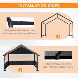 "3-Sided Mesh <b>Window</b> Pet Shelter Tent for Large Dogs Sun & Rain <b>Cover</b> Outdoor Canopy Ground Stake" - Product Image 5