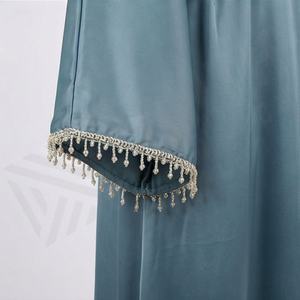 Abaya Jilbab élégante pour femmes, manches longues, couvrant tout le corps, tissu personnalisé, dentelle élégante, viscose soyeuse, mode islamique - Product Image 5