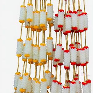 <b>White</b> Mogra And Colorful Pompom Beautiful Flower Garland Handmade Ecofriendly Hanging Handmade wedding decoration - Product Image 2