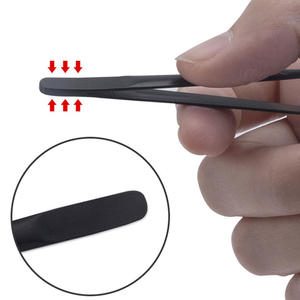 Professional Black Slanted Tip Eyebrow Tweezers Stainless Steel Durable <b>Precision</b> Grooming <b>Tools</b> Modern Style with High Quality - Product Image 4