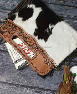 Hot Selling Women's Genuine Leather Zipper Closure Waterproof Handbag Casual Vintage Western Style <b>Square</b> Pattern Fur Tassel - Product Image 5