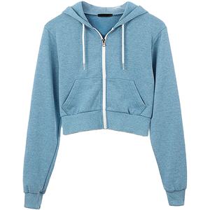 เสื้อฮู้ดกันหนาวของผู้หญิงเสื้อฮู้ดกันหนาวแบบสั้นผ้าถัก - Product Image 1