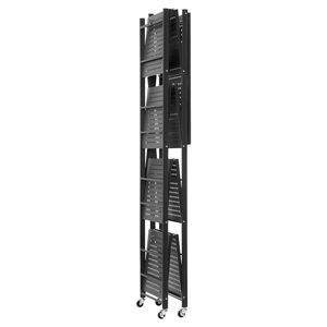Scaffale Pieghevole a 5 Ripiani 28L X 15P X 64H Pollici, Nessun Montaggio Richiesto, Scaffalatura in Metallo Pieghevole con 5 Ruote per Garage - Product Image 3