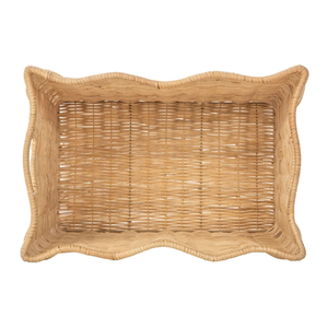 Wholesale Scalloped Edge Rattan <b>Laundry</b> Basket, Premium Rectangle Storage Basket Perfect For Home & Bedroom From Vietnam - Product Image 5