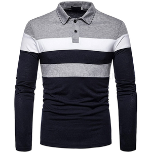 Polo de Manga Larga para Hombre Talla Grande, Color Block, Tejido de Algodón, Casual, para Golf - Product Image 1