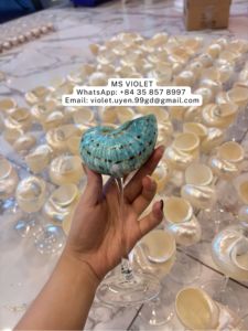 Verre à vin unique fait main en coquillage 20-100ml, cadeau de mariage plage, gobelet à martini en coquillage irisé pour la mariée, décoration d'autel, coupe rituelle - Product Image 1