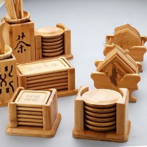 Juego de posavasos de madera con forma de caracol y soporte, diseño de espiral, de madera dura, para bebidas, tazas de café, protector de superficie de mesa - Product Image 4