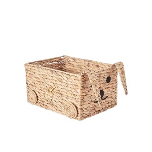Dog Water Hyacinth Storage <b>Basket</b> Woven Puppy Shaped Toy Organizer Bin Cute Wagon Cartoon Kids Nursery <b>Hamper</b> - Product Image 1
