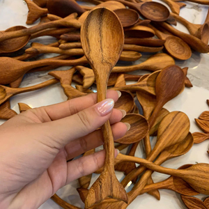 Vietnam Handmade Fish Tail Wooden <b>Spoon</b> Natural Padauk Wood Material for Cooking Serving Soup Rice Kitchen Utensil Use - Product Image 1