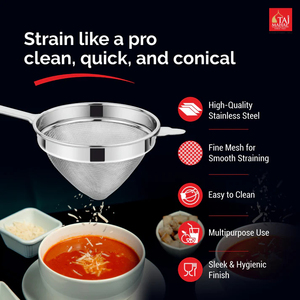 New Design Household Kitchen Tools Stainless Steel Fine Mesh SS Conical Hexa <b>Strainer</b> Soup and Juice - Product Image 3