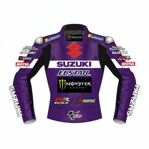 เสื้อแจ็คเก็ตมอเตอร์ไซค์หนังจิงโจ้ Joan Mir Suzuki GSXR MotoCP รุ่นสั่งทำพิเศษ สำหรับแข่งรถ/ชุดแข่งรถ CE - Product Image 2