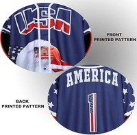 Camiseta de Béisbol Personalizada con Bordado Premium, Diseño de Estrellas y Águila, Uniforme Patriótico de Equipo con Botones Completos, Corta para Verano