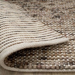 Tapis tissé à la main texturé taupe, marron, beige, aspect naturel moderne, pour salon, chambre, décoration intérieure, revêtement de sol doux - Product Image 3