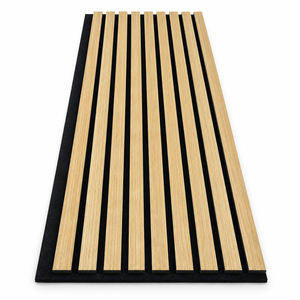 Panneau mural acoustique en MDF avec placage en bois de chêne et feutre insonorisant haute densité pour la décoration intérieure, panneau mural en bois - Product Image 1