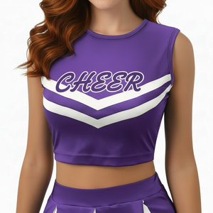 Conjunto de Uniforme de Animadoras Deportivas Zabex Personalizado para Mujer, Falda Plisada, Top Corto, Traje de Baile, Transpirable, Poliéster/Algodón - Product Image 3