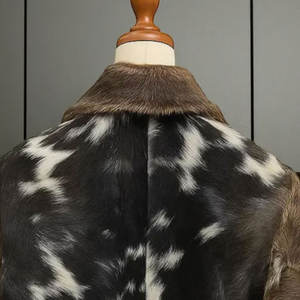 Chaqueta de Cuero Vacuno para Hombre con Piel de Vaca Natural, Chaquetas de Cuero con Estampado Animal, Chaqueta de Invierno de Cuero Vacuno con Pelo - Product Image 6