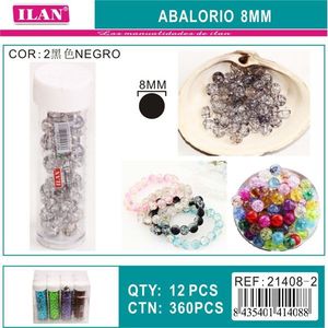 Perline nere Ilan Abalorio da 8 mm per la creazione di gioielli - Product Image 3