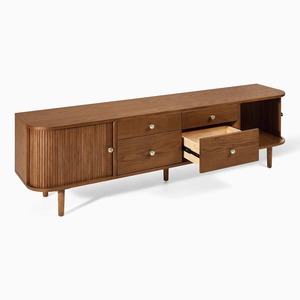 <b>Rustic</b> Solid Wood Living Room Cabinet with 5 Drawers Shaker Doors Handmade for Storage - Product Image 2
