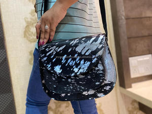 New Western Stylish Metallic Fur <b>Leather</b> Shoulder Bags High Quality Fashionable Genuine Metallic Fur <b>Leather</b> Sling Side <b>Handbags</b> - Product Image 5