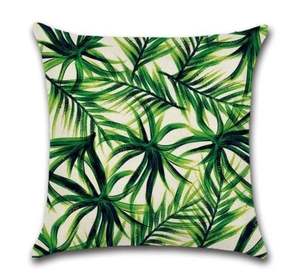 Funda de Cojín de Lino con Estampado de Follaje para Sofá, Sala de Estar y Patio Exterior - Product Image 4