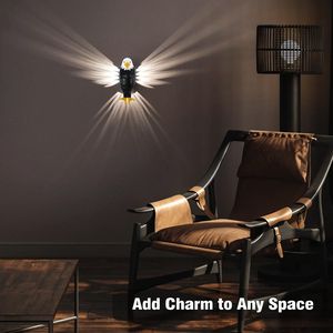 Lampada da Parete LED a Forma di Aquila Calva con Ricarica USB e Telecomando, Elegante Luce Decorativa Notturna - Product Image 1