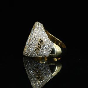 Men's 18K <b>Gold</b> Pyramid <b>Cocktail</b> <b>Ring</b> With Moissanite Pave Setting Luxury Party Jewelry silver <b>ring</b> - Product Image 1