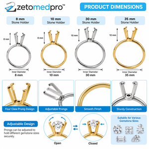 Herramienta ajustable de cuatro garras para sujetar anillos de joyería y gemas ZetomedPro - Product Image 2