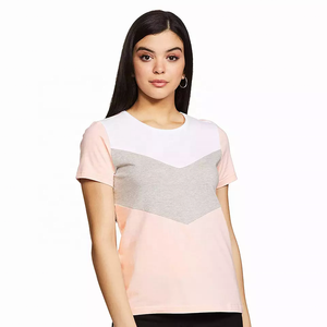 Camisetas informales con cuello redondo para mujer, camisetas de bloque de uso al aire libre de media manga de calidad premium para mujer - Product Image 3