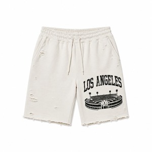 Shorts de sport décontractés pour hommes en coton 100% écologique, respirants, séchage rapide, avec cordon de serrage, effet vieilli - Grande Vente - Product Image 4
