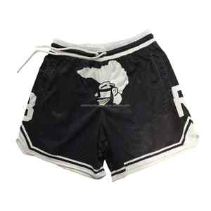 Shorts de basketball personnalisés pour hommes, double maille, coupe ample, imprimé hip-hop, streetwear, avec poches zippées - Product Image 6