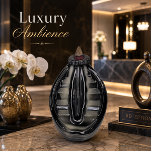Oval Ceramic Backflow <b>Incense</b> Burner Waterfall Cascade <b>Cone</b> Holder | Handmade Aromatherapy Meditation Zen Home Decor OEM Exports - Product Image 4