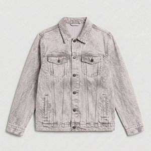 OEM Men's Casual Outerwear Oversized <b>Denim</b> Button-Up <b>Coat</b> with Cotton Filling and Waterproof Feature for Winter <b>Denim</b> Jacket - Product Image 4