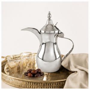Cafetera Árabe Tradicional Dallah de Acero Inoxidable, Tetera Plateada para Gahwa, Estilo Oriental para Majlis y Restaurantes - Product Image 2