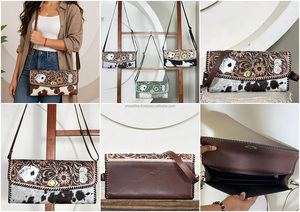 Vente en gros Nouveau sac à main de haute qualité en cuir de vachette usiné à la main Sac à main Western Crossbody Wristlet Sac pour les femmes - Product Image 3