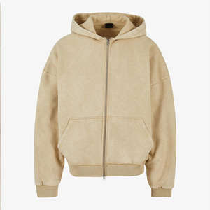 Sudaderas con capucha para hombre, de tela de alta calidad, con cremallera, manga larga, 100% algodón, con logotipo personalizado, pedido al por mayor. - Product Image 5