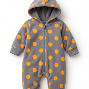 Combinaison à capuche pour bébé unisexe 100% coton biologique personnalisable, douce, respirante, pour nouveau-né, pyjama pour bébé, cadeau - Product Image 1