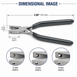 Pince à fossettes avec viseur 3mm 5mm 8mm Outil de gaufrage de bijoux et de façonnage de métaux ZetomedPro - Product Image 5