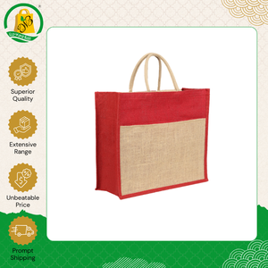 Bolsa de Compras de Yute de Primera Calidad, Estilo Moderno, con Bolsillo Frontal con Patrón Geométrico y Asa Acolchada Tejida, Unisex - Product Image 3