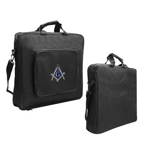 Estuche blando masónico con bolsillo frontal y bordado de esquadro y compás, estuche blando provincial con bolsillo - Product Image 1