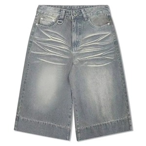Shorts en jean délavé à l'acide pour homme, taille mi-haute, en nylon/coton de haute qualité, style streetwear, décontracté, respirant, séchage rapide, été - Product Image 1