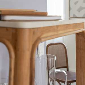 Colonne Vandana Ultra Merino en bois d'acacia et marbre - Product Image 4