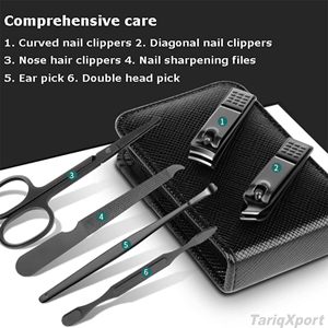Premium Six Piece Nail Care Set Stainless Steel Manicure Kit Portable <b>Case</b> Classic Style for Adult & Teen Custom Logo Single - Product Image 6