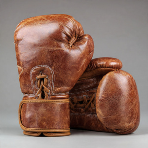 Guantes de Boxeo de Cuero Profesionales, Guantes de Cuero Vintage para Entrenamiento de Boxeo - Product Image 1