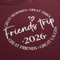 T-shirts personnalisés pour voyages entre amis, impression DTF DTG, t-shirts de voyage en groupe, t-shirts de vacances assortis, vêtements en gros, OEM ODM