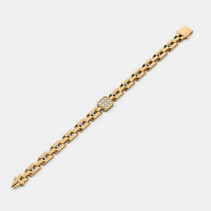 Pulsera de Cadena con Eslabones Centrales de Diamantes Cuadrados de Lujo - Product Image 3