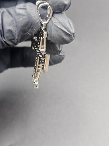 Pendentif Croix avec Incrustation de Strass, Argent 925, Moissanite, Alliage de Zinc, Charme Religieux, Cadeau Unisexe - Product Image 4