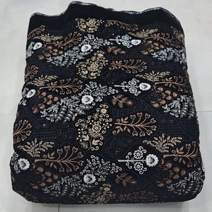 <b>Velvet</b> Embroidery Fabric Embroidered Silk Fabric Beaded Lace Fabric Luxury Fabric for Boutique Brands Apparel Sourcing Wholesale - Product Image 2