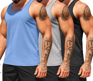 Débardeur côtelé extensible sans manches pour homme – Doux, confortable, idéal pour l'entraînement sportif, la gym, l'été et les loisirs - Product Image 1